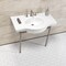 Fauceture 37" Ceramic Console Sink with Stainless Steel Legs, White/Brushed Nickel VPB28140W8BN - alternate 3